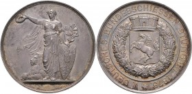 Medaillen Deutschland: Stuttgart: Silbermedaille 1875 von Karl Schwenzer, auf das 5. Deutsche Bundesschiessen in Stuttgart, Klein 1987 (Schwenzer) Nr....