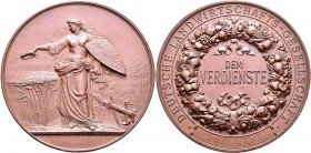 Medaillen Deutschland: Stuttgart: Bronzene Prämienmedaille o.J. (Gravur 1908) von Karl Schwenzer, der Deutschen Landwirtschafts-Gesellschaft. Av: Germ...