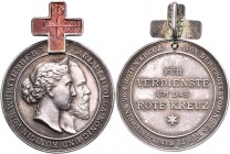 Medaillen Deutschland: Württemberg, Karl 1864-1891: Silberne Karl-Olga Medaille o.J., Stempel von Karl Schwenzer, für Verdienste um das Rote Kreuz, ve...