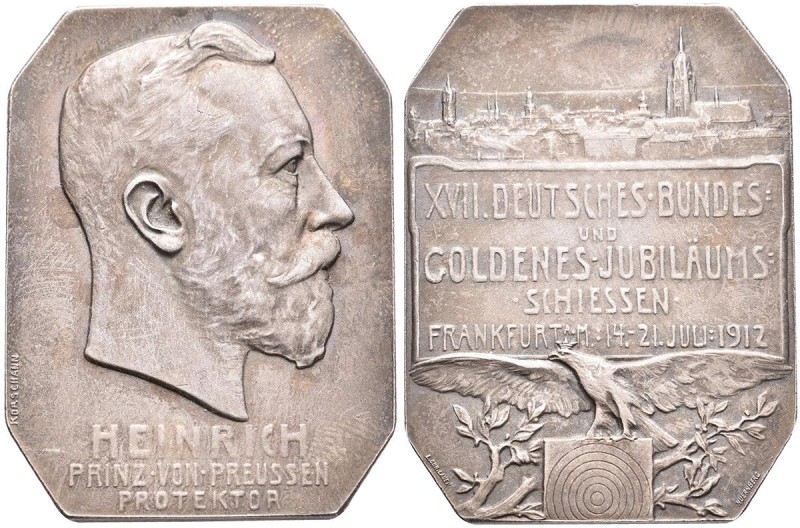 Medaillen Deutschland - Geographisch: Frankfurt/M.: Oktonale Silberplakette 1912...