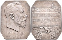 Medaillen Deutschland - Geographisch: Frankfurt/M.: Oktonale Silberplakette 1912 (Korschann/Lauer), auf das XVII. Deutsches Bundesschießen 1912 , Rand...