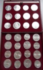 Kanada: Olympische Spiele Montreal 1976 ( XXI. Olympiade): eine komplette Kollektion der Kanadischen Olympia-Silberdollars aufbewahrt in einer roten G...