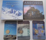 Andorra: Kleines Lot an 4 x KMS (2014 + 2015 je 2x) und 6 x 2 Euro Gedenkmünzen (2014, 2015 I. + 2015 II. je zweimal) .
 [taxed under margin system]