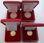 Monaco: Albert II. 2005-,: Lot 4 Münzen, dabei: 1 x 2 Euro Umlaufmünze 2010 polierte Platte, 1 x 2 Euro Gedenkmünze 2011 Hochzeit Albert II. / Charlen...