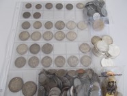 Deutschland: Eine kleine Sammlung an Münzen aus Deutschland. Dabei Kleingeld aus dem Kaiserreich, Weimarer Republik und dem Dritten Reich, Silbermünze...