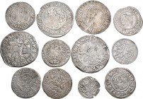 Altdeutschland und RDR bis 1800: Lot von 12 Silbermünzen des 16. Jahrhundert, alle unbestimmt, meist sehr schön.
 [taxed under margin system]