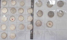 Umlaufmünzen 2 Mark bis 5 Mark: 25 Münzen aus dem Kaiserreich, dabei 3 x 2 Mark, 14 x 3 Mark sowie 8 x 5 Mark. Überwiegend Preußen, Sachsen, Württembe...