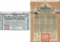 Alte Aktien / Wertpapiere: China, 1913/40: 1930 Railway Dept. Kwangtung-Canton Hankow Railroad public bond with coupons 1935-1964 still present, May 2...