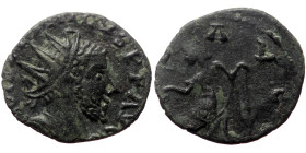 Tetricus I (271-274) AE radiate (Bronze, 1.32g, 15mm)
Obv: IMP C TETRICVS PF AVG, radiate and cuirassed bust to right
Rev: SALVS AVGG, Salus (?) stand...