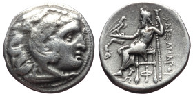 Kingdom of Macedon, Antigonos I Monophthalmos, AR Drachm,(Silver, 4.08 g 18mm), 320-301 BC. In the name and types of Alexander III. Struck circa 310-3...
