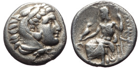 Macedonian Kingdom, Alexander III the Great (336-323 BC). AR drachm (Silver, 16mm, 3.97g) Early posthumous issue of Lampsacus, ca. 323-317 BC. 
Obv: H...