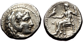 Kingdom of Macedon, Alexander III 'the Great' (336-323 BC) AR Hemidrachm (Silver, 2.09g, 13) Babylon.
Obv: Head of Herakles right, wearing lion skin.
...