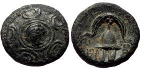 Kingdom of Macedon. Philip III Arrhidaios (323-317 BC) AE (Bronze, 16 mm, 4.20g) uncertain mint in western Asia Minor, ca 323-310.
Obv: Macedonian sh...