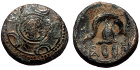 Kingdom of Macedon, Alexander III the Great (336-323 BC). AE half-unit (Bronze, 16mm, 4.07g). Posthumous issue of uncertain bronzes mainly from wester...