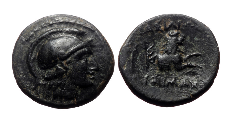 Kings of Thrace, Lysimachos, Ae,(Bronze, 2.17 g 15mm), 305-281 BC. Lysimacheia.
...