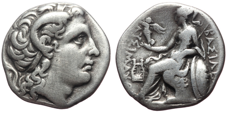 Kings of Thrace (Macedonian). Lysimachos, AR Drachm, (Silver, 4.10 g 17mm), 305-...