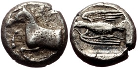 Kings of Thrace (Odrysian) Sparadokos (ca 450-440 BC) AR Diobol (Silver, 1.28g, 10mm) - slightly porous
Obv: ΣΠA, Forepart of horse left.
Rev: Eagle...