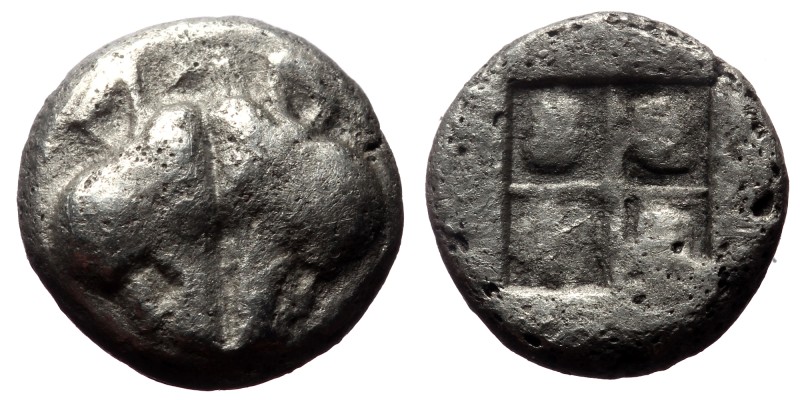 Lesbos, Uncertain. Billon Diobol,(Billon, 1.07 g 9 mm), Circa 500-450 BC.
Obv: ...