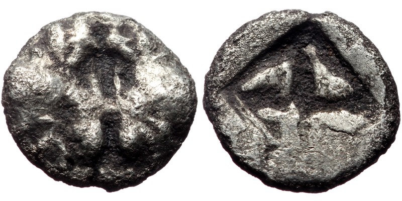 Lesbos. Uncertain. Billon Diobol,(Billon, 1.62 g 12 mm), Circa 500-450 BC.
Obv:...