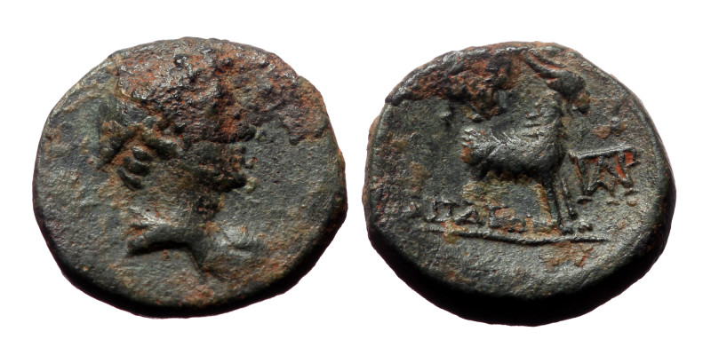 Aeolis, Aigai. Ae,(Bronze, 2.05 g 13mm), 2nd-1st century BC. 
Obv: Draped bust o...