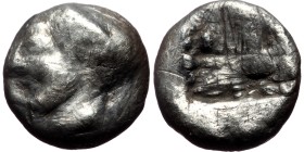 Ionia, Phokaia, AR Diobol, (Silver, 0.87 g 9 mm),Circa 521-478 BC.
Obv: Archaic female head left, wearing earring and helmet or close fitting cap.
R...