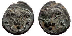 Caria, Rhodes. Ae,(Bronze, 0.93 g 8mm), Circa 205-190 BC.
Obv: Rose with bud to right.
Rev: Rose with bud to right.
Ref: HGC 6, 1480
