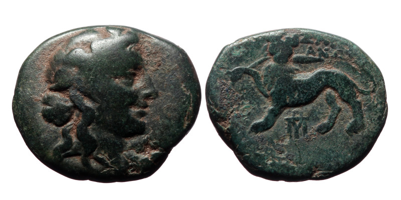 Lydia, Sardes. Ae,(Bronze, 4.24 g 18mm) 2nd-1st centuries BC.
Obv: Head of Diony...