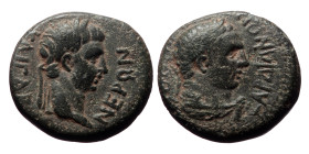 Lydia, Sardis. Nero (54-68) AE. (Bronze, 3.20 g. 15mm.) C. 60 AD.
Obv: ΝΕΡΩΝ ΚΑΙⳞΑ[Ρ]. Laureate head of Nero, right.
Rev: [ΕΠΙ ΜΙΝΔΙΟΥ] ⳞΑΡΔΙΑΝΩΝ. Lau...