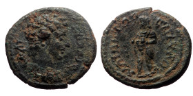 Lydia, Magnesia ad Sipylum. Marcus Aurelius, Caesar. AE. (Bronze, 2.19 g. 17mm.) c. 144-161 AD. Reign of Antoninus Pius.
Obv: [ΑVΡΗΛΙΟϹ] ΚΑΙ. Bare-hea...