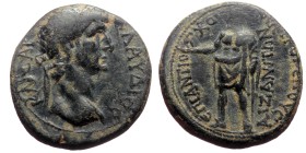 Phrygia. Aezanis. Claudius. AE. (Bronze, 4.09 g. 19 mm.) 41-54 AD. Magistrate, Antiochos Metrogenes.
Obv: ΚΛΑΥΔΙΟϹ ΚΑΙϹΑΡ. Laureate head of Claudius,...