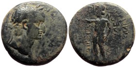 Phrygia. Cotiaeum. Galba. AE. (Bronze, 5.00 g. 20 mm.) 68-69 AD. Magistrate, Ti Kl Aretis.
Obv: [ΓΑΛΒΑΝ ΑΥΤΟΚΡΑΤΟΡΑ]. Laureate head of Galba, right....