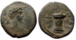 Pisidia, Antioch. Pseudo-autonomous. Time of Marcus Aurelius (161-180) AE (Bronze, 1,84g, 15mm) 
Obv: Bare-headed and draped bust of Hermes r., caduce...