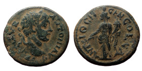 Pisidia. Antioch. Caracalla. AE. (Bronze, 6.53 g. 23 mm.) 198-217 AD.
Obv: IMP C M AVR ANTONI AV. Laureate head of Caracalla, right.
Rev: ANTIOCH GENI...