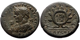 Cilicia, Tarsos. Caracalla. AE. (Bronze, 12.48 g. 28mm.) 198-217.
Obv: […] AYΡ CEYHΡOC ANTΩNEINOC. Bust of Caracalla, laureate, draped, right.
Rev: ...