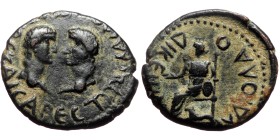 Lycaonia, Laodicea Catacecaumene AE (Bronze 4,98g 20mm) Titus and Domitian (reign of Vespasian 69-79)
Obv: ΤΙΤΟϹ ΚΑΙ ΔΟΜΙΤΙΑΝΟϹ ΚΑΙϹΑΡƐϹ, Heads of Ti...