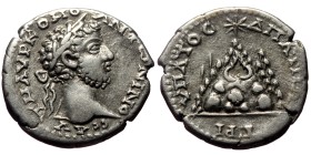Cappadocia, Caesarea. Commodus. AR, Didrachmi. (Silver, 4.25 g. 19mm.) 183-185.
Obv: ΑΥΤ Μ ΑΥΡ ΚΟ ΑΝΤⲰΝΙΝΟ. Laureate head of Commodus, right.
Rev: Υ...