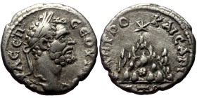 Cappadocia, Caesarea. Septimius Severus. AR, Drachm. (Silver, 3.34 g. 16 mm.) 193-211.
Obv: AY KAI Λ CEΠ CEOYHPOC. Head of Septimius Severus, laureat...