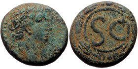 Seleucis and Pieria, Antioch. Augustus AE. (Bronze, 15.12 g. 26mm.) 27 BC-14 AD.
Obv: Laureate head of Augustus, right.
Rev. S C. Inscription in a l...