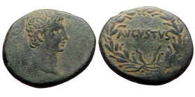 Province of Asia, uncertain mint. Augustus. AE. (Bronze, 10.43 g. 27mm.) c. 25 BC.
Obv: CAESAR. Bare head of Augustus, right.
Rev: AVGVSTVS. Inscrip...