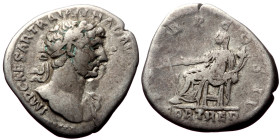 Hadrian (117-138) AR Denarius (Silver, 2,80g, 19mm) Rome, 118 
Obv: IMP CAESAR TRAIAN HADRIANVS AVG, laureate bust r., drapery on l. shoulder, 
Rev: P...