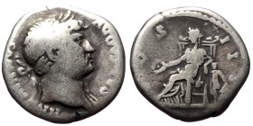 Hadrian (117-138) AR Denarius (Silver, 2,99g, 18mm) Rome, 124-128
Obv: HADRIANVS AVGVSTVS - Laureate bust right, slight drapery
Rev: COS III - Concord...