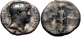 Hadrian (117-138) AR Denarius (Silver, 2,92g, 17mm)
Obv: HADRIANVS AVGVSTVS, Laureate head of Hadrian, right.
Rev: COS III, Libertas standing left, ...