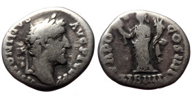 Antoninus Pius (138-161) AR Denarius (Silver, 2,71, 17mm) Rome, 145-161. 
Obv: ANTONINVS AVG PIVS P P, laureate head to right 
Rev: TR POT COS IIII, L...