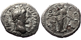 Antoninus Pius (138-161) AR denarius (Silver, 2,53g, 19mm) Rome
Obv: ANTONINVS AVG PIVS P P TR P XI, laureate head right 
Rev: COS IIII, Salus standin...
