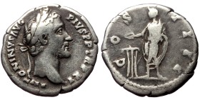 Antoninus Pius (138-161) AR Denarius (Silver, 2.97g, 19mm) Rome.
Obv: ANTONINVS AVG PIVS P P TR P XII, Laureate head right.
Rev: COS IIII, Antoninus...