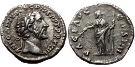 Antoninus Pius (138-161). AR Denarius. (Silver, 3.20 g. 16mm.) Rome.
Obv: ANTONINVS AVG PIVS P P TR P XXIII. Head of Antoninus Pius, laureate, right....