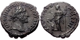 Antoninus Pius (138-161). AR, Denarius. (Silver, 2.70 g. 16 mm.) Rome.
Obv: ANTONINVS AVG PIVS P P TR P XXIII. Head of Antoninus Pius, laureate, righ...