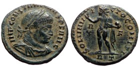 Constantine the Great (307-337) AE Follis (Bronze 3,10g 20mm), Rome mint 314-315
Obv: IMP CONSTANTINVS PF AVG, laureate, draped and cuirassed bust ri...