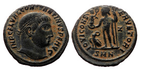 Constantine The Great (307-337). AE, Follis. (Bronze, 2.90 g. 20 mm.) Nicomedia.
Obv: IMP C FL VAL CONSTANTINVS P F AVG. Head of Constantine I, laurea...