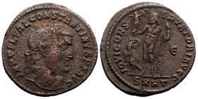 Constantine the Great (307/10-337) AE Follis (Bronze, 3.76g, 24mm) Heraclea, 313/4.
Obv: IMP C FL VAL CONSTANTINVS P F AVG, laureate head of Constant...